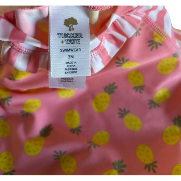 Tucker + Tate 2 Pc Swimsuit Infant Girls 3 Mos Fruit Pineapples Colorful - Picture 4 of 4